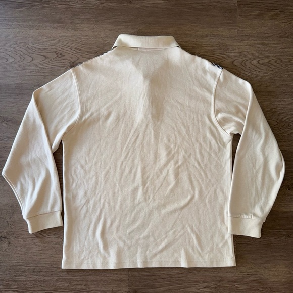 Vintage Burberry London Nova Check Cream Long Sleeve 100% Cotton Polo Shirt Sz M - Picture 4 of 16